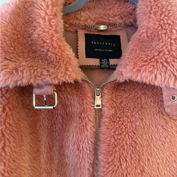 Sanctuary Pink Faux Fur Welt Pocket Jacket - Picture 5 of 11